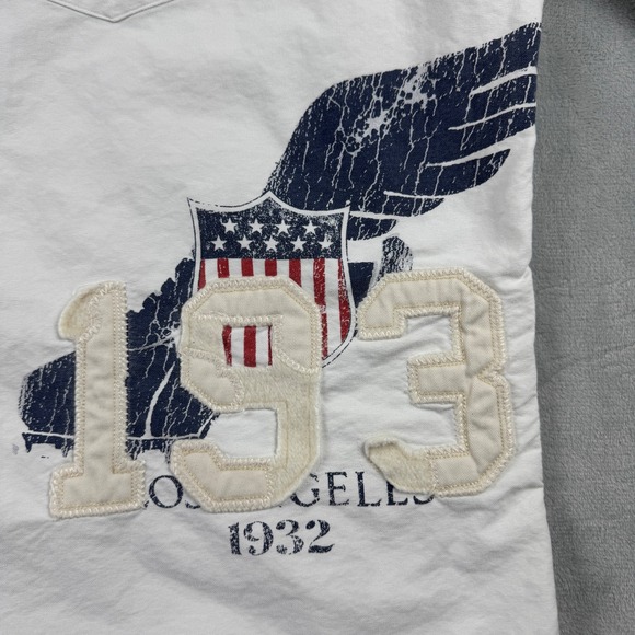 RARE Vtg Ralph Lauren Winged Foot 1932 LA Embroidered Button Down Shirt Mens XXL - Picture 2 of 15